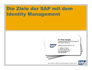 Die Ziele der SAP mit dem Identity Management