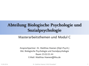 Abteilung Biologische Psychologie und Sozialpsychologie