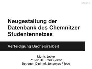Neugestaltung der Datenbank des Chemnitzer