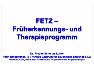 FETZ – Früherkennungs- und Therapieprogramm