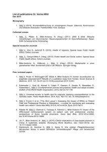 List of publications Dr. Verina Wild - Institut für Biomedizinische Ethik
