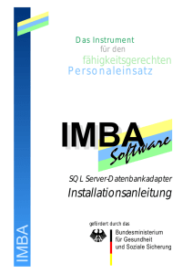 Installation der IMBA-Software mit SQL Server