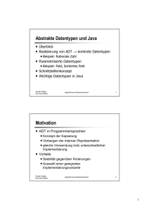 Abstrakte Datentypen und Java Motivation