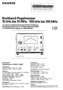 Breitba nd-Pegel messer 10 kHz bis 15 MHz. 100 kHz bis 100 MHz
