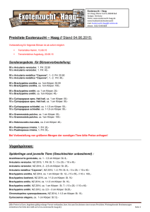 Preisliste Exotenzucht – Haag // Stand 04.06.2015: Vogelspinnen: