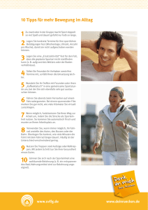 10 Tipps für mehr Bewegung im Alltag