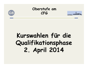 Kurswahlen für die Qualifikationsphase 2. April 2014