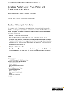 Database Publishing mit FrameMaker und FrameScript