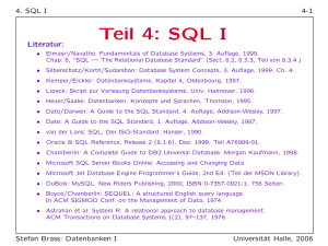 Teil 4: SQL I