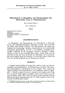 Mineralzonen in Metapeliten und Metapsammiten der Moravischen