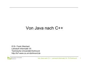 Von Java nach C++ - Vorkurs Informatik