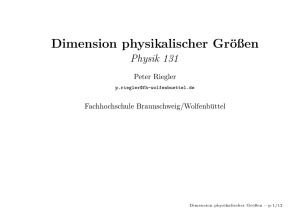 Dimension physikalischer Größen - public.fh