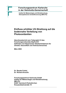 Einfluss erhöhter UV-Strahlung auf die bodennahe - IMK