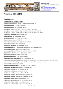 Preisliste 12.04.2013 - Exotenzucht-Haag