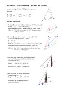 Aufgaben zum Sinussatz