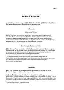 BERUFSORDNUNG