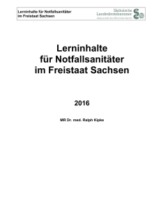 Lerninhalte für Notfallsanitäter im Freistaat Sachsen 2016