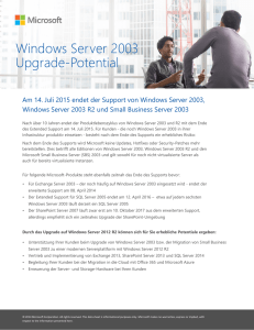 Windows Server 2003 Upgrade-Potential