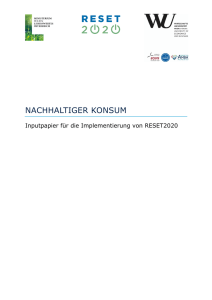 NACHHALTIGER KONSUM - Wirtschaftsuniversität Wien
