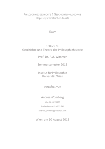 Essay 180022 SE Geschichte und Theorie der Philosophiehistorie