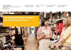 Kundenbeziehungen steuern mit SAP Business One®