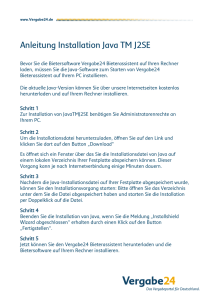 Anleitung Installation Java TM J2SE