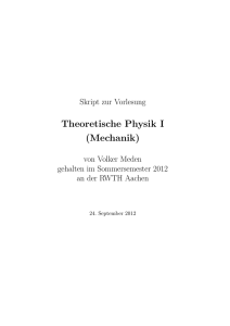 Theoretische Physik I (Mechanik) - Server der Fachgruppe Physik