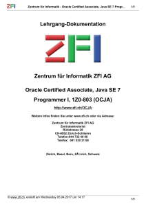 Lehrgang-Dokumentation Zentrum für Informatik ZFI AG Oracle