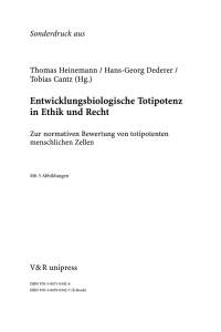 Entwicklungsbiologische Totipotenz in Ethik und Recht