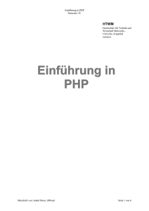 Einführung in PHP - isabel