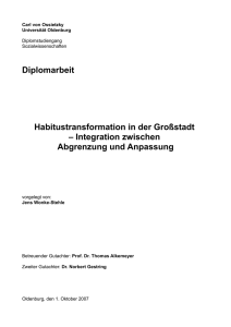 Diplomarbeit Habitustransformation in der Großstadt – Integration