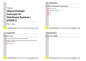 Object-Oriented Concepts for Distributed Systems I (OODS I)