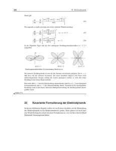 22 Kovariante Formulierung der Elektrodynamik