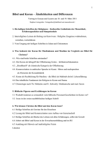 Bibel und Koran- Durchsicht - Freundeskreis Theologiekurse