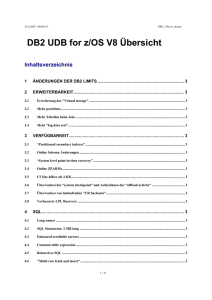 DB2 UDB for z/OS V8 Übersicht