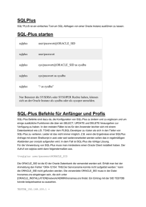 SQLPlus SQL-Plus starten SQL-Plus Befehle für Anfänger und Profis