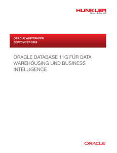 Oracle Database 11g for Data Warehousing and Business Intelligence