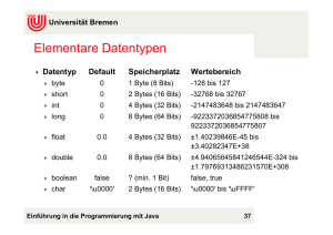 Elementare Datentypen - FB3 - Uni Bremen