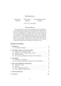 Zahlentheorie - RISC-Linz