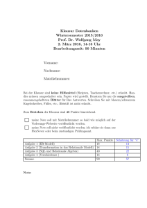 Klausur Datenbanken Wintersemester 2015/2016 Prof. Dr. Wolfgang