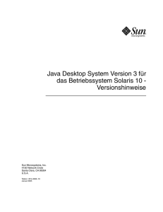 Java Desktop System Version 3 fÃ¼r das Betriebssystem Solaris 10