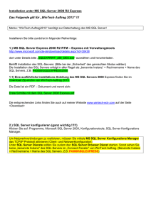 Installation unter SQL-Server 2005 Express - WinTech