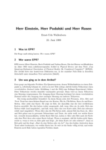 Herr Einstein, Herr Podolski und Herr Rosen
