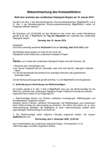 Öffentlichen Bekannmachung - Landkreis Ostprignitz