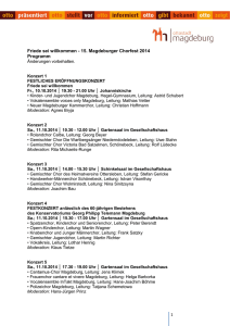 Friede sei willkommen - 15. Magdeburger Chorfest 2014 Programm