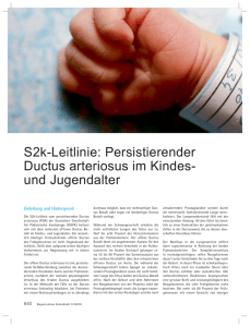 S2k-Leitlinie: Persistierender Ductus arteriosus im Kindes