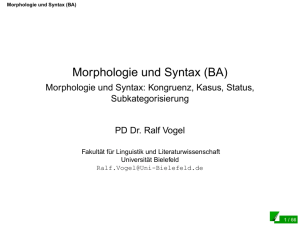 Morphologie und Syntax - Universität Bielefeld