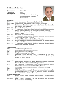 Prof. Dr. med. Norbert Gretz Geburtsdatum 16. Mai 1954 Nationalität