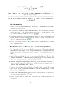 Die Wissenschaftsauffassung von K. R. Popper