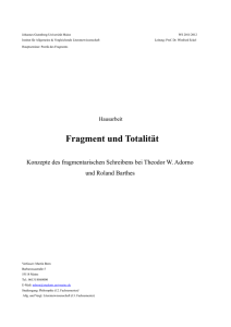 Fragment und Totalität - Johannes Gutenberg